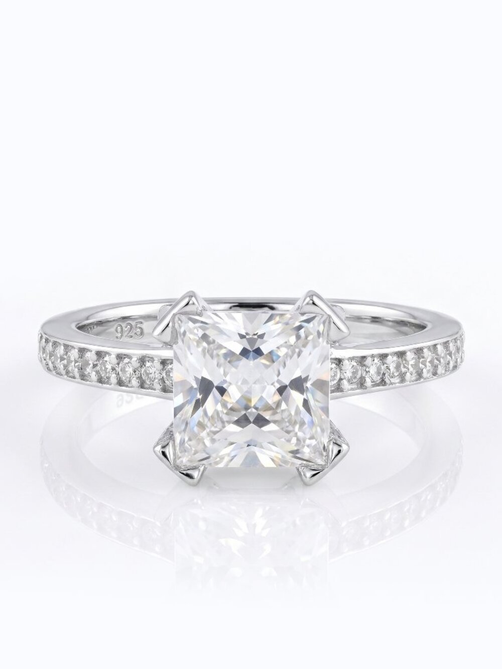 Princess Cut Sterling Silver 925 Engagement, Charmed Aroma Wedding Ring